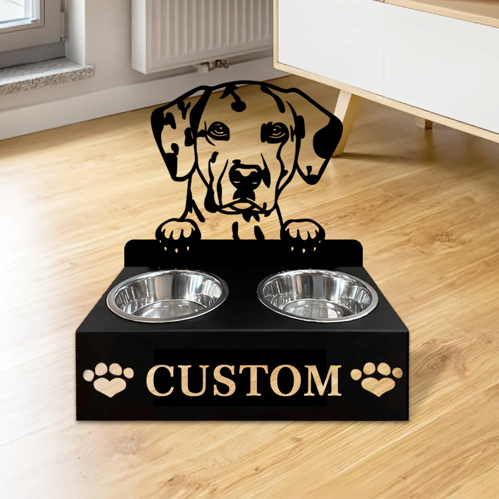 Nom Personnalisé pour Dalmatien Porte-Gamelle pour Animaux