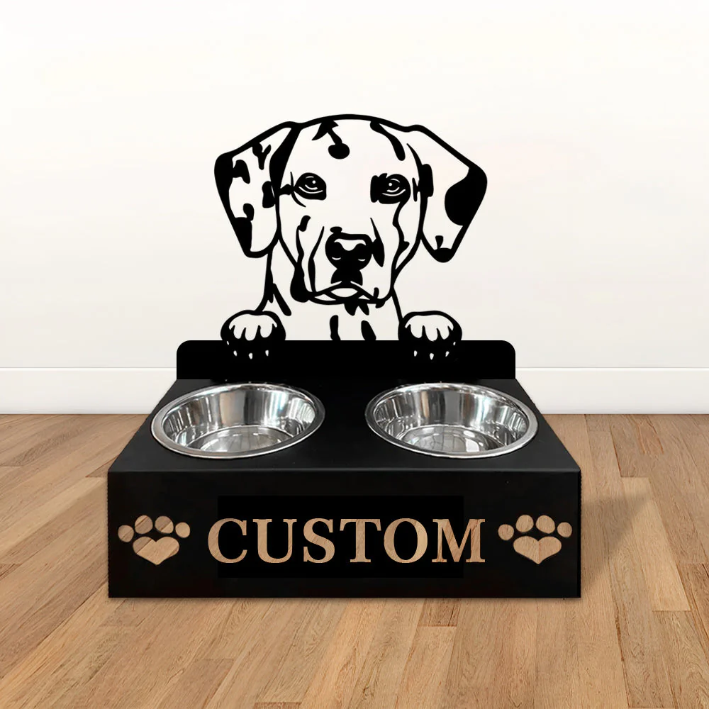 Nom Personnalisé pour Dalmatien Porte-Gamelle pour Animaux - Image 2