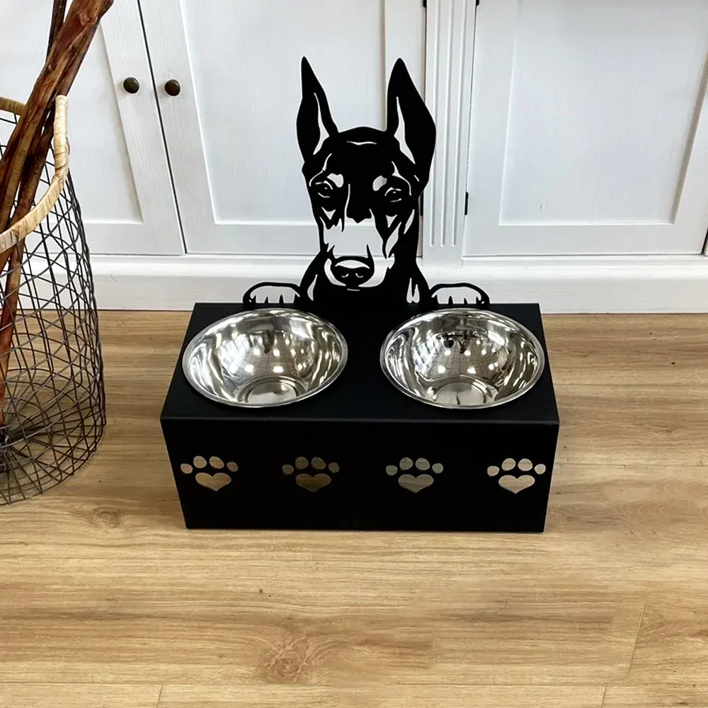 Nom Personnalisé pour Doberman Pinscher Porte-Gamelle pour Animaux