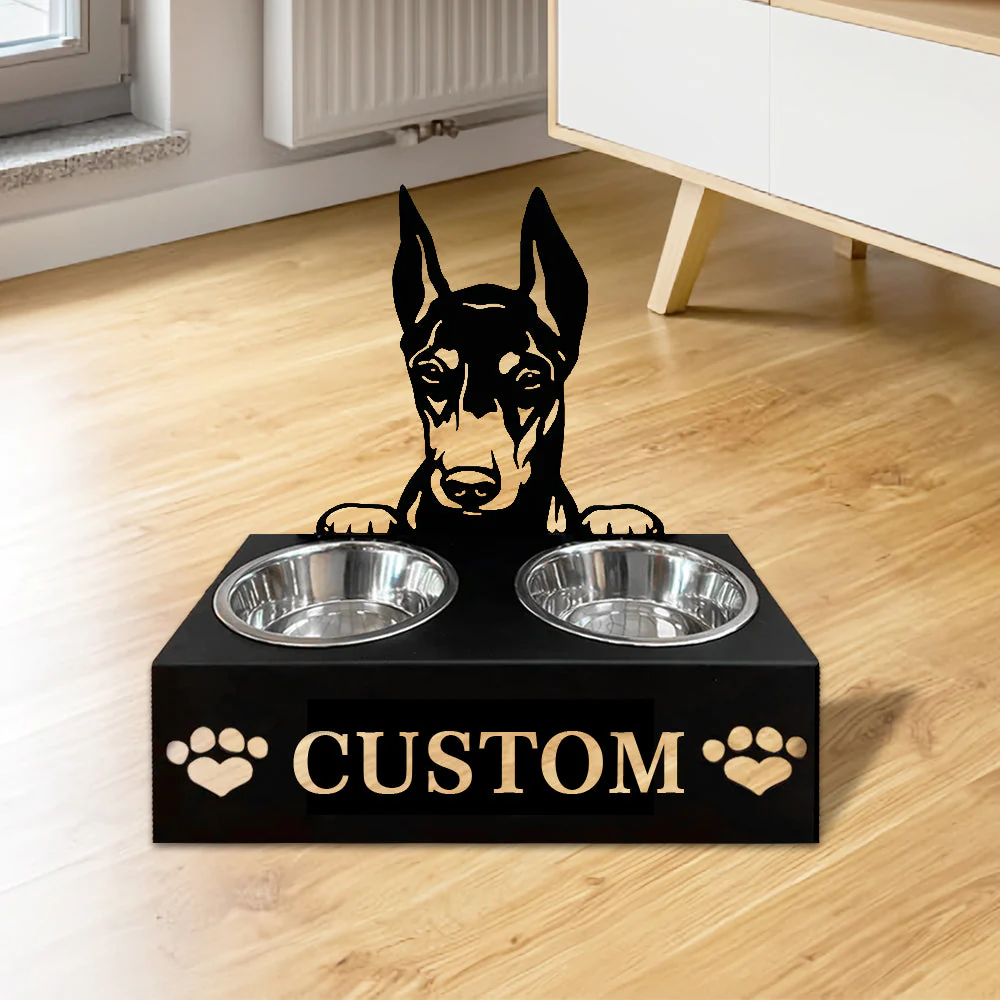 Nom Personnalisé pour Doberman Pinscher Porte-Gamelle pour Animaux - Image 2