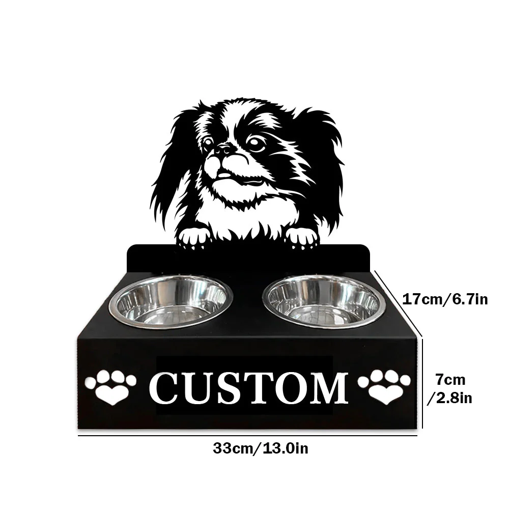 Nom Personnalisé pour Épagneul Japonais Porte-Gamelle pour Animaux - Image 7