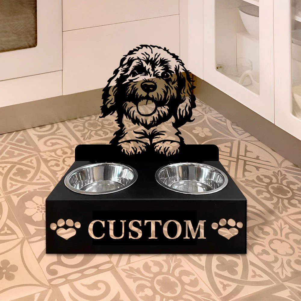 Nom Personnalisé pour Golden Doodle Porte-Gamelle pour Animaux - Image 6