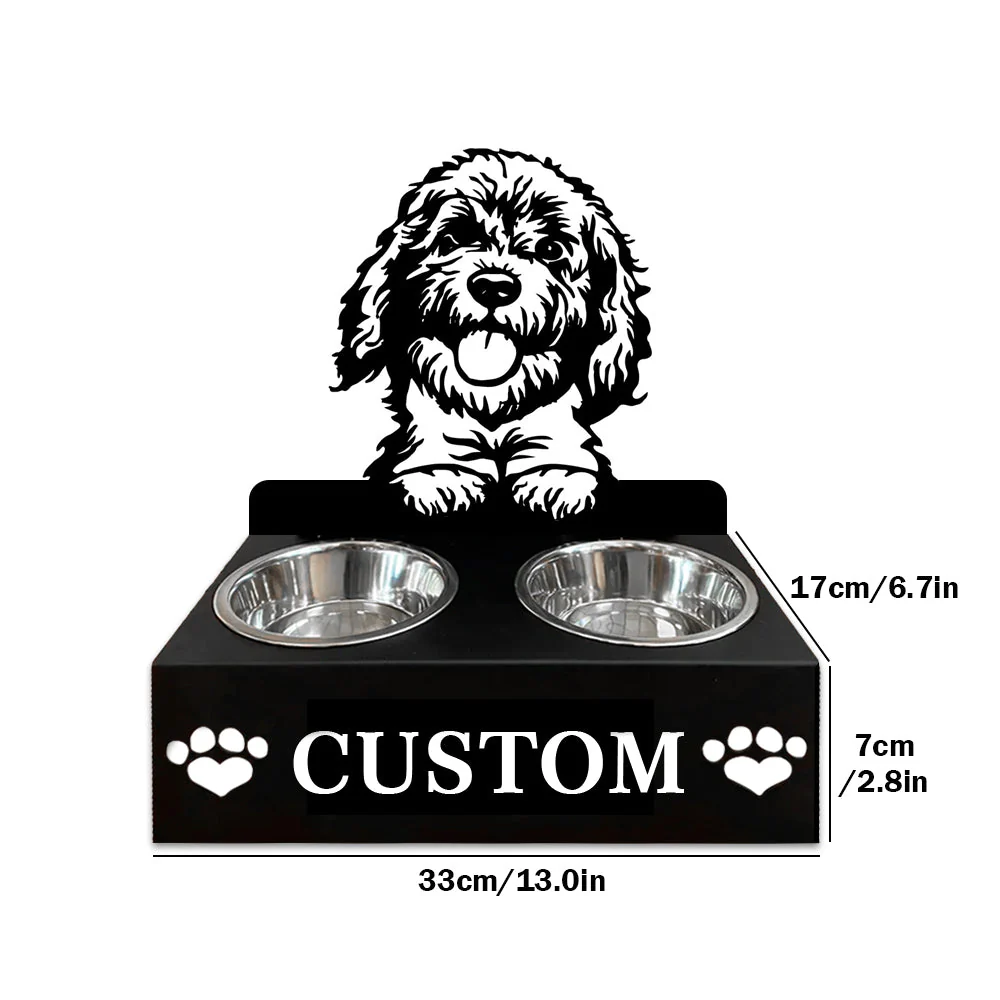 Nom Personnalisé pour Golden Doodle Porte-Gamelle pour Animaux - Image 7