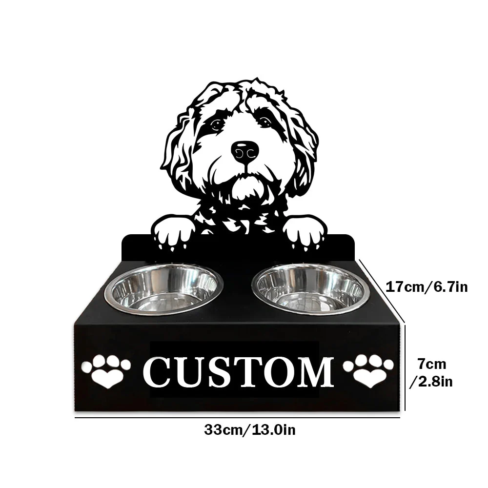 Nom Personnalisé pour Golden Doodle Porte-Gamelle pour Animaux - Image 7