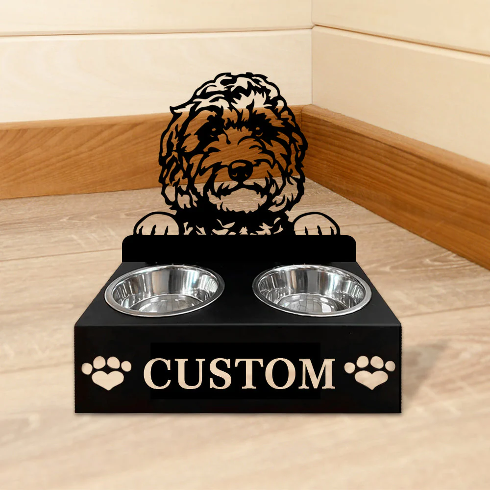 Nom Personnalisé pour Golden Doodle Porte-Gamelle pour Animaux - Image 5