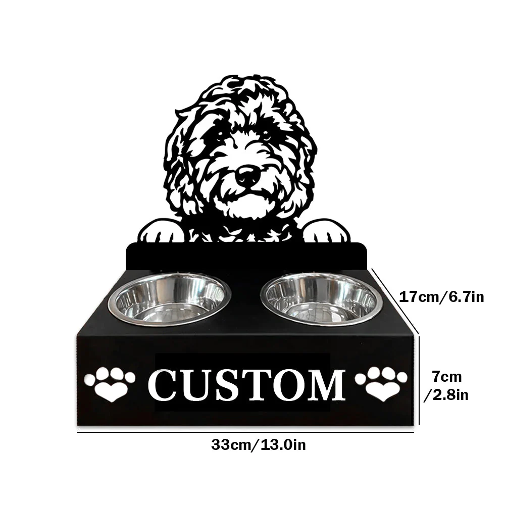 Nom Personnalisé pour Golden Doodle Porte-Gamelle pour Animaux - Image 7