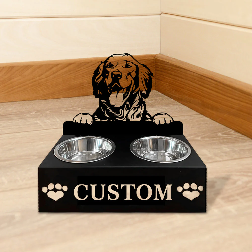 Nom Personnalisé pour Golden Retriever Porte-Gamelle pour Animaux - Image 5