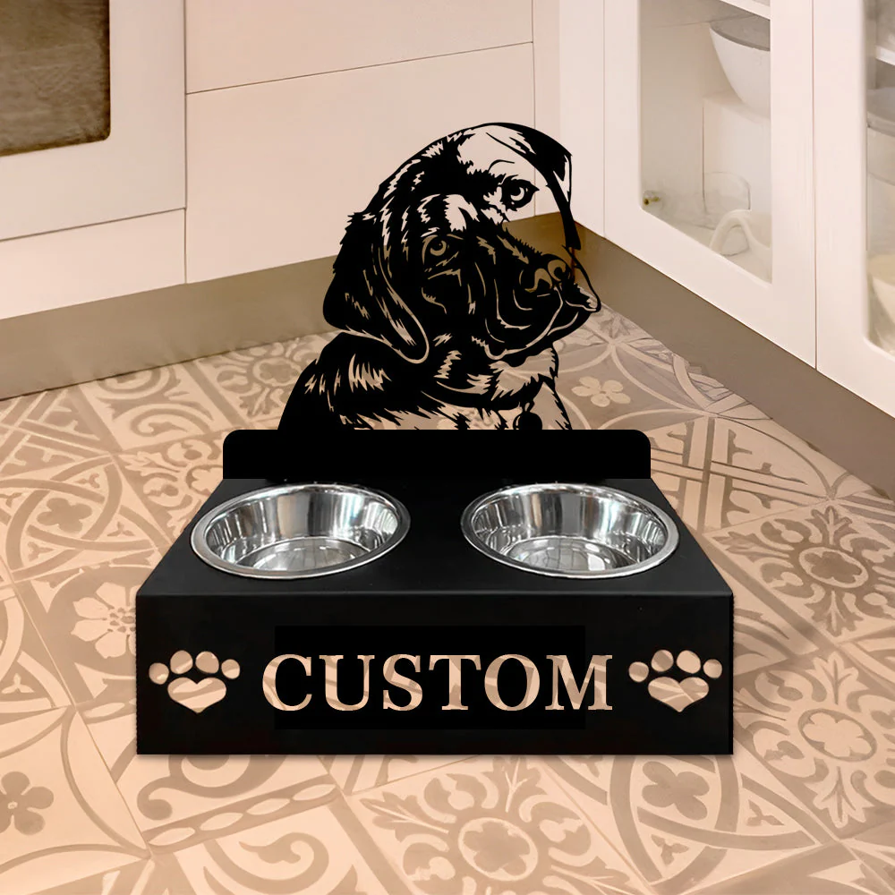 Nom Personnalisé pour Labrador Retriever Porte-Gamelle pour Animaux - Image 6