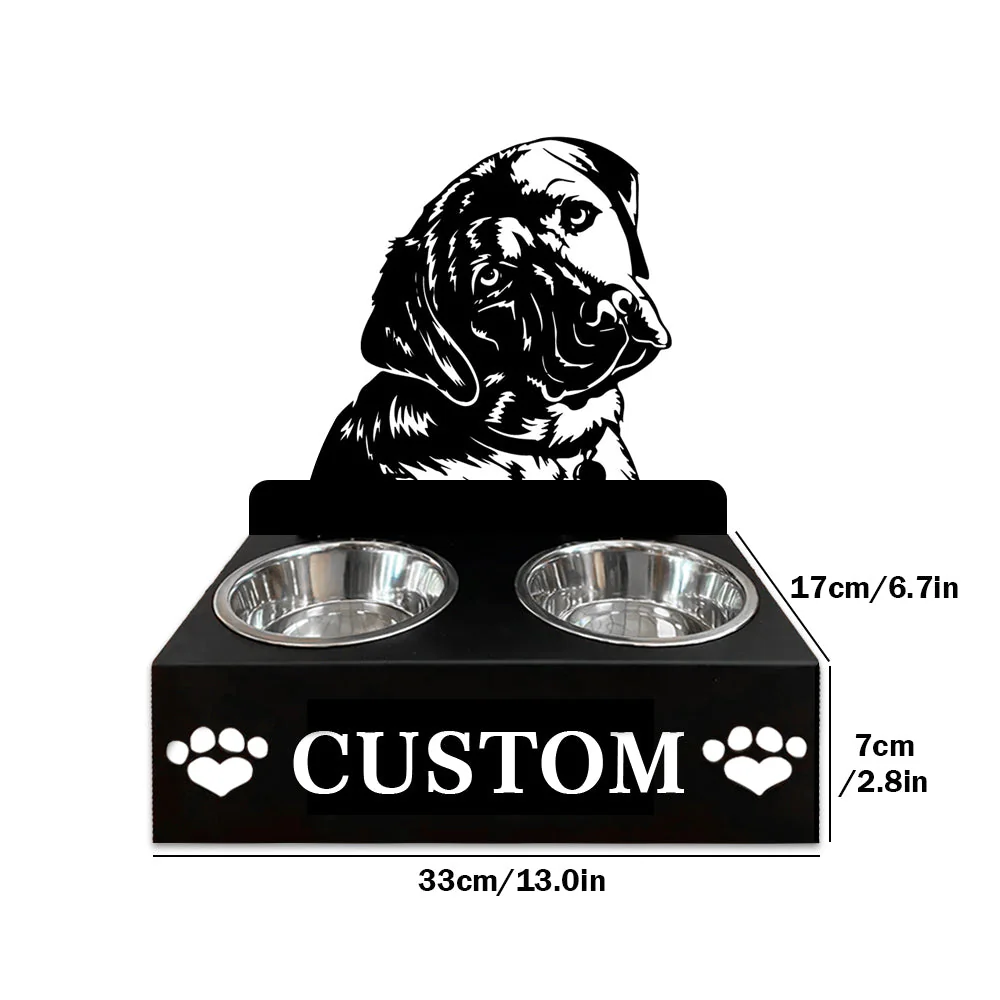 Nom Personnalisé pour Labrador Retriever Porte-Gamelle pour Animaux - Image 7