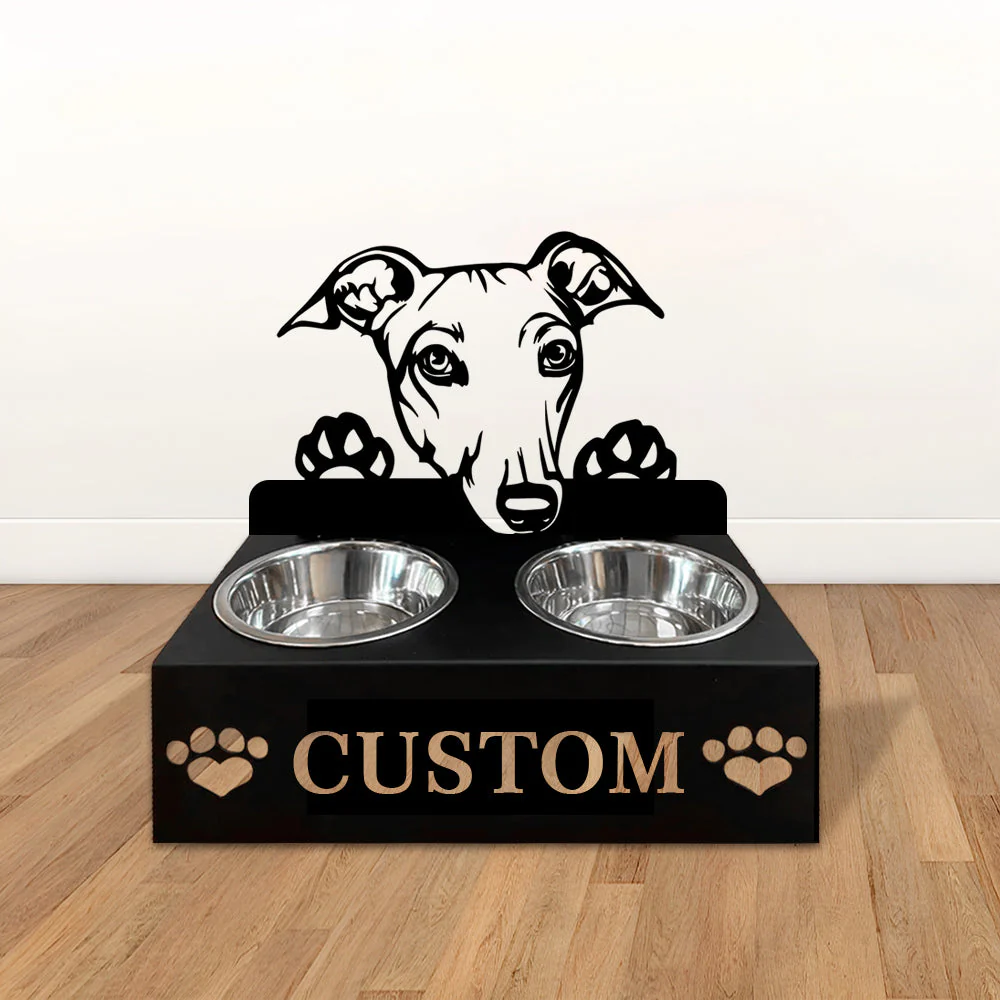 Nom Personnalisé pour Lévrier Porte-Gamelle pour Animaux - Image 2
