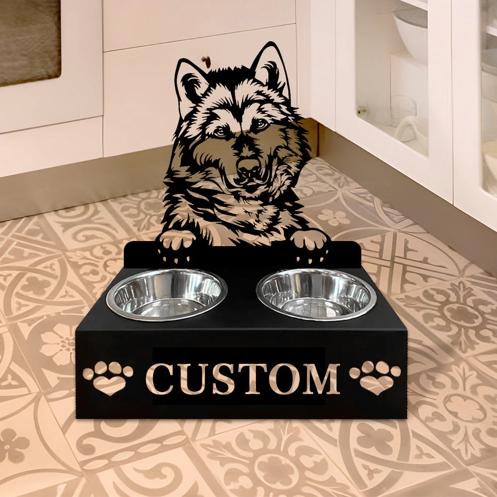 Nom Personnalisé pour Malamute de l'Alaska Porte-Gamelle pour Animaux - Image 4
