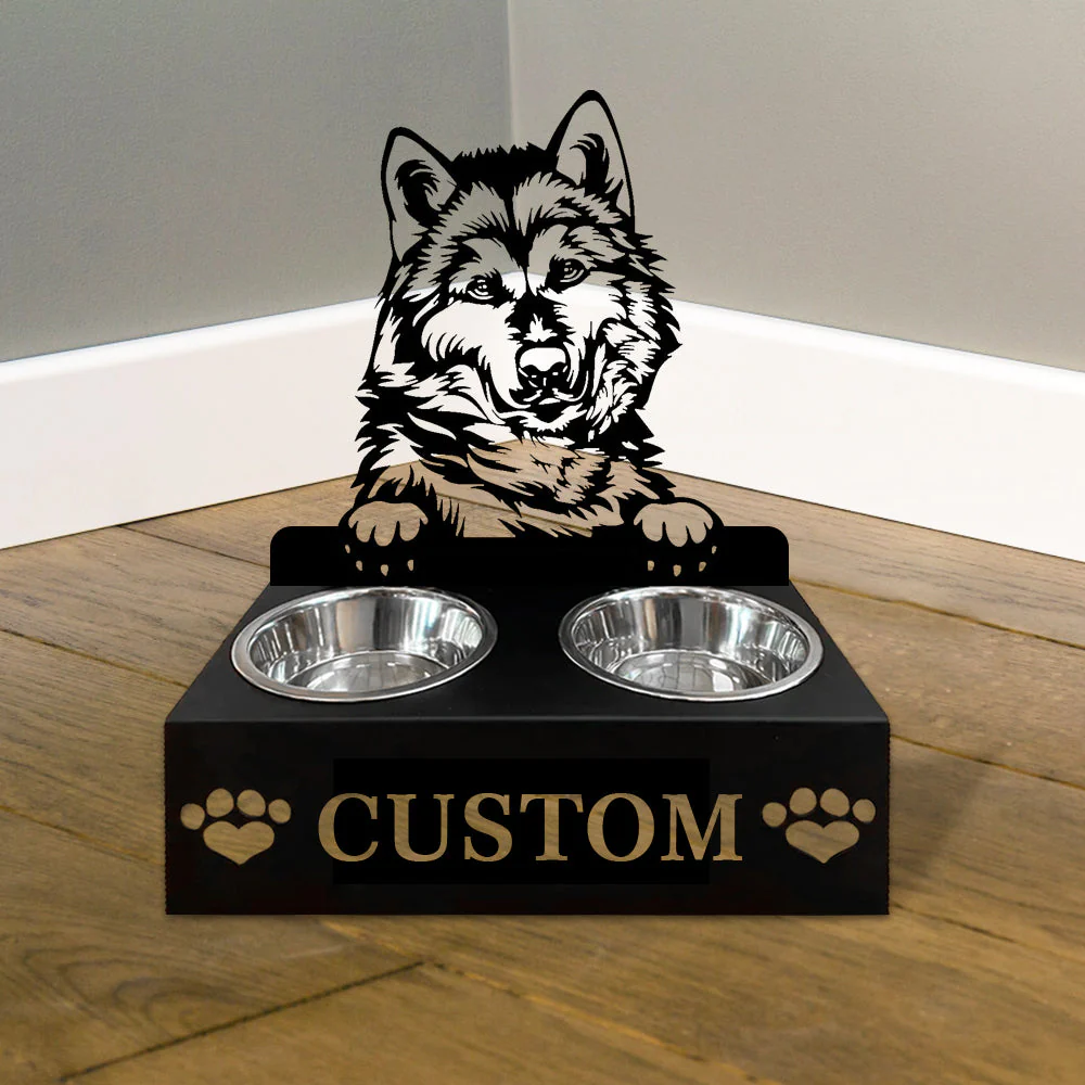 Nom Personnalisé pour Malamute de l'Alaska Porte-Gamelle pour Animaux - Image 5