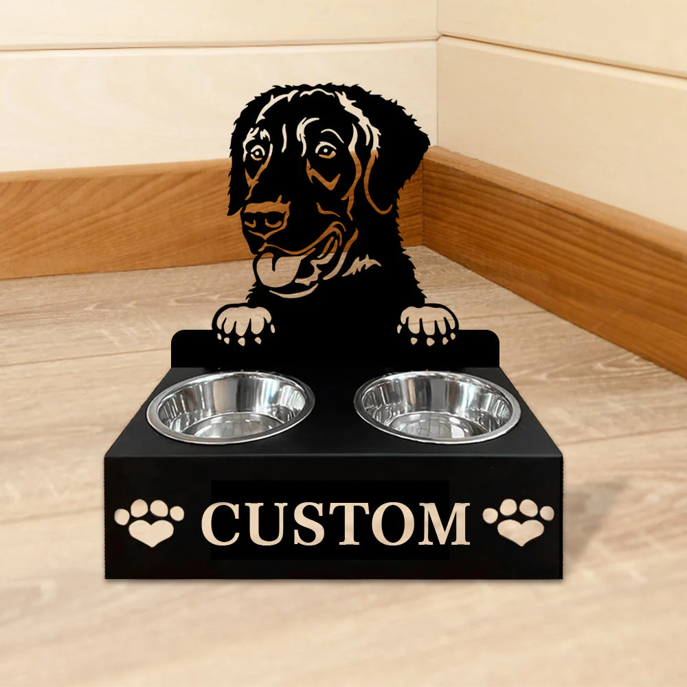 Nom Personnalisé pour Retriever à Poil Bouclé Porte-Gamelle pour Animaux - Image 5