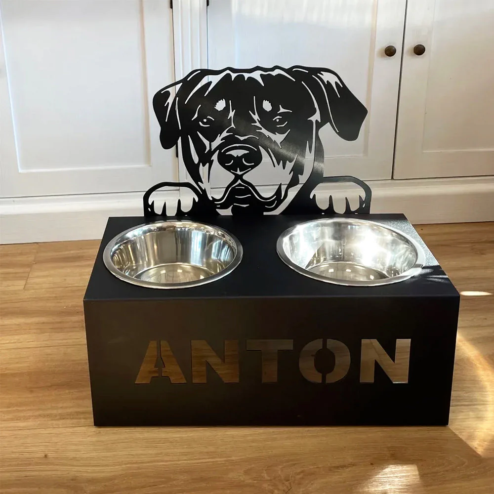 Nom Personnalisé pour Rottweiler Porte-Gamelle pour Animaux