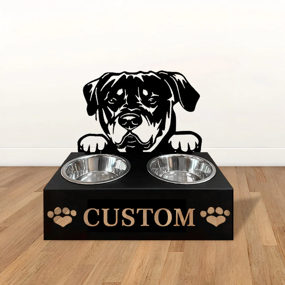Nom Personnalisé pour Rottweiler Porte-Gamelle pour Animaux - Image 2