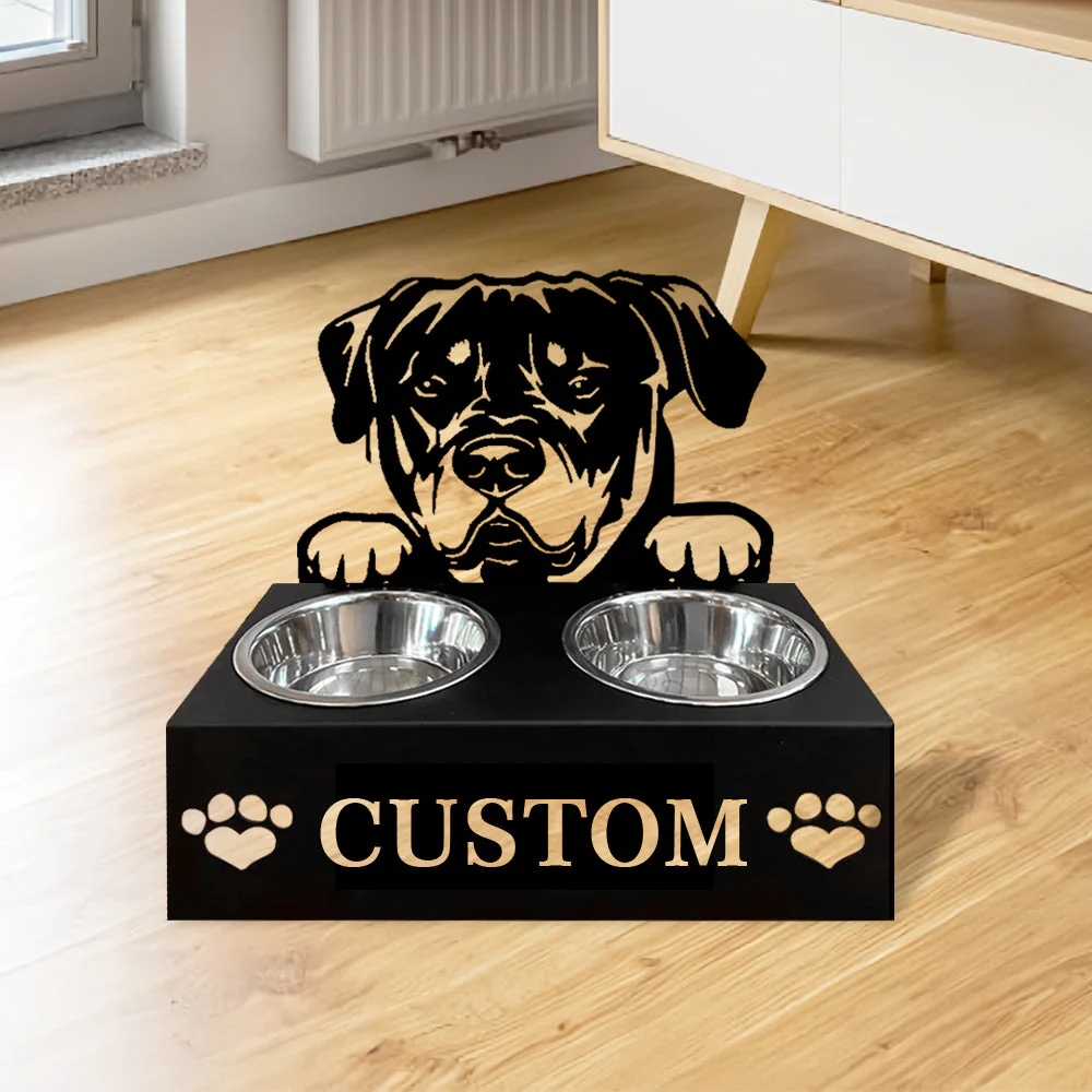Nom Personnalisé pour Rottweiler Porte-Gamelle pour Animaux - Image 4