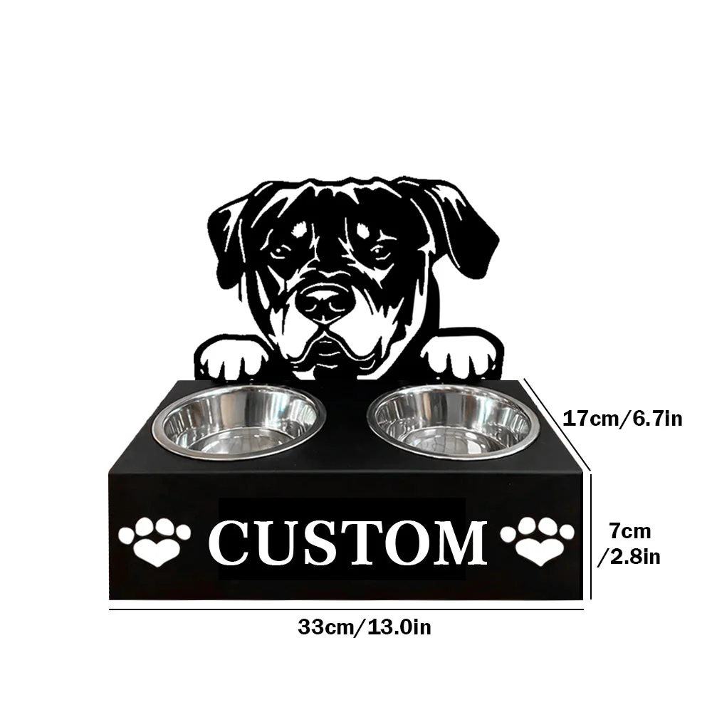Nom Personnalisé pour Rottweiler Porte-Gamelle pour Animaux - Image 7