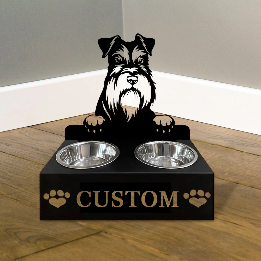 Nom Personnalisé pour Schnauzer Nain Porte-Gamelle pour Animaux - Image 4