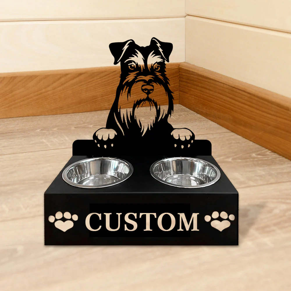 Nom Personnalisé pour Schnauzer Nain Porte-Gamelle pour Animaux - Image 5