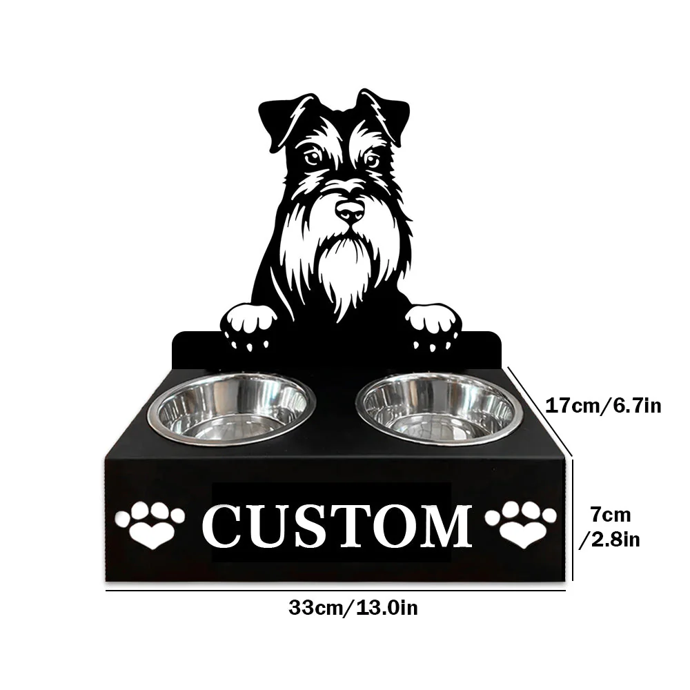 Nom Personnalisé pour Schnauzer Nain Porte-Gamelle pour Animaux - Image 7