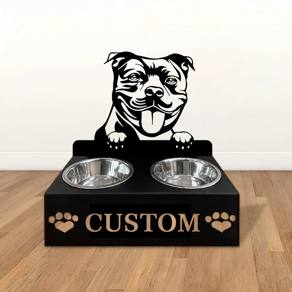 Nom Personnalisé pour Staffordshire Bull Terrier Porte-Gamelle pour Animaux