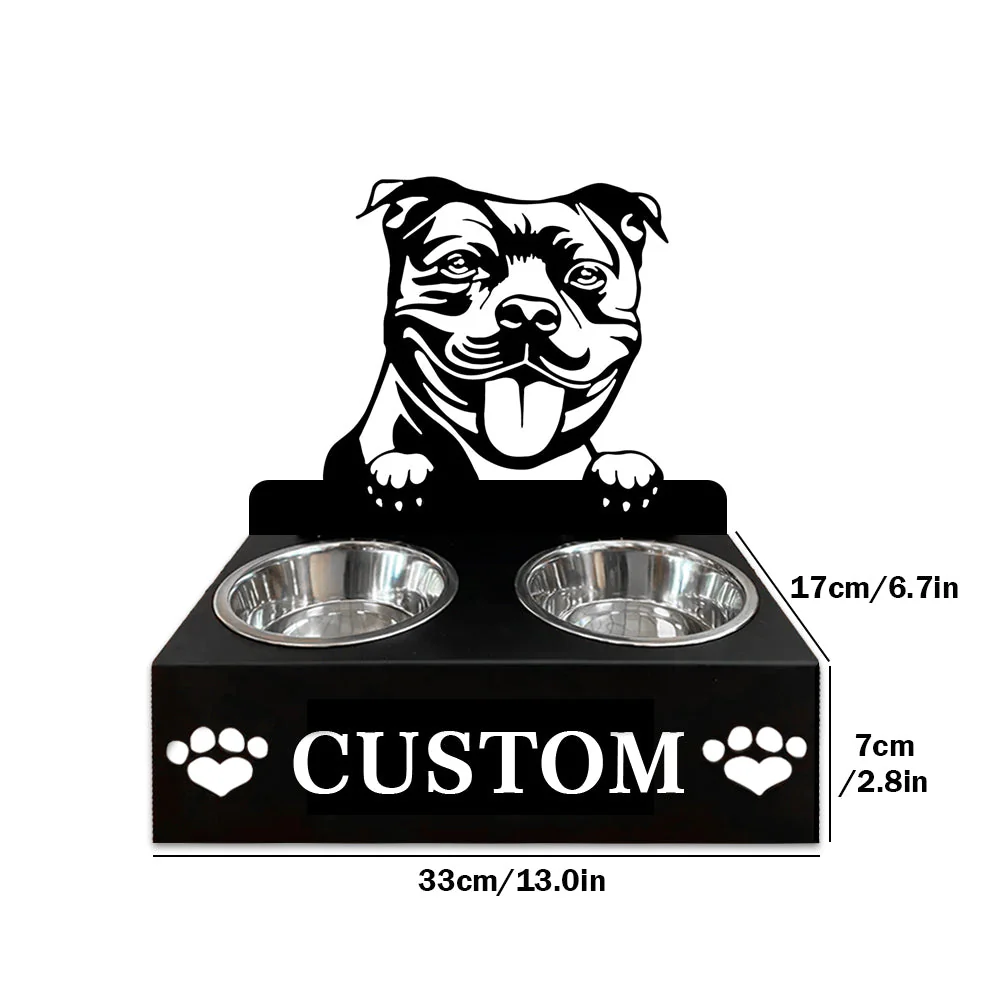 Nom Personnalisé pour Staffordshire Bull Terrier Porte-Gamelle pour Animaux - Image 7
