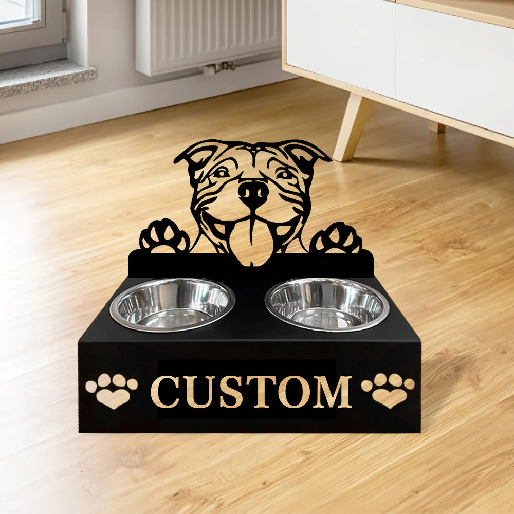 Nom Personnalisé pour Staffordshire Bull Terrier Porte-Gamelle pour Animaux