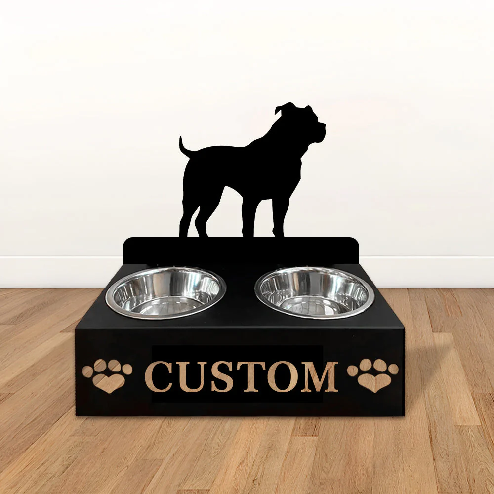 Nom Personnalisé pour Staffordshire Bull Terrier Porte-Gamelle pour Animaux
