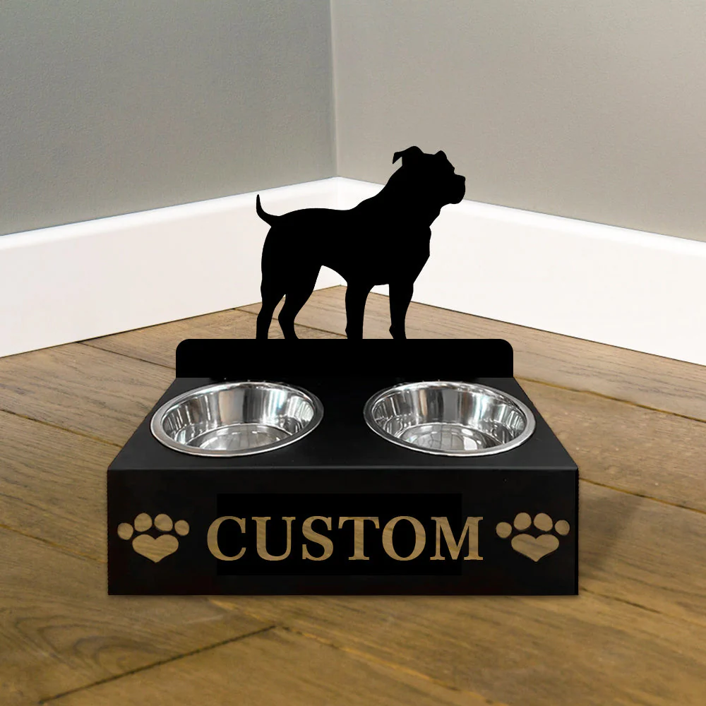 Nom Personnalisé pour Staffordshire Bull Terrier Porte-Gamelle pour Animaux - Image 2