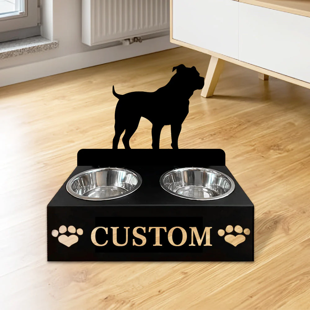 Nom Personnalisé pour Staffordshire Bull Terrier Porte-Gamelle pour Animaux - Image 4