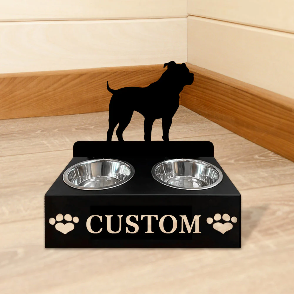 Nom Personnalisé pour Staffordshire Bull Terrier Porte-Gamelle pour Animaux - Image 5