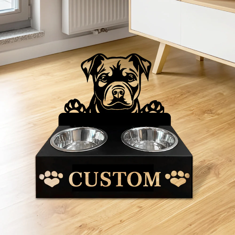 Nom Personnalisé pour Staffordshire Bull Terrier Porte-Gamelle pour Animaux