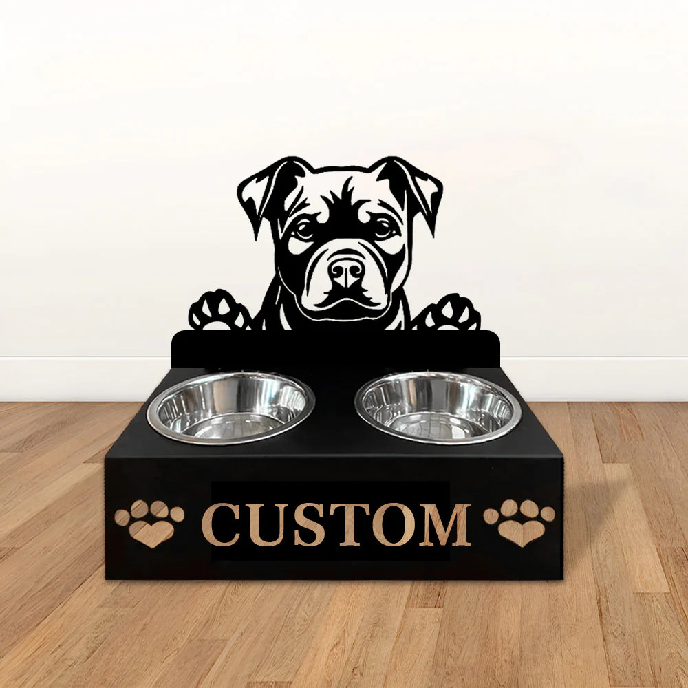 Nom Personnalisé pour Staffordshire Bull Terrier Porte-Gamelle pour Animaux - Image 2