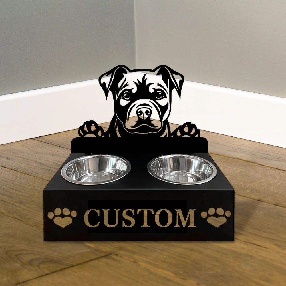 Nom Personnalisé pour Staffordshire Bull Terrier Porte-Gamelle pour Animaux - Image 4