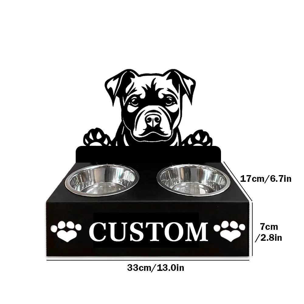 Nom Personnalisé pour Staffordshire Bull Terrier Porte-Gamelle pour Animaux - Image 8