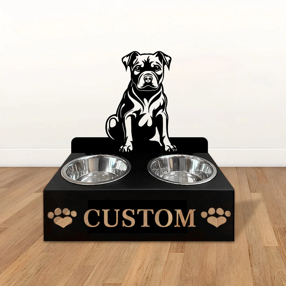 Nom Personnalisé pour Staffordshire Bull Terrier Porte-Gamelle pour Animaux