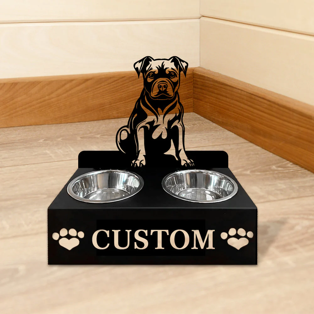 Nom Personnalisé pour Staffordshire Bull Terrier Porte-Gamelle pour Animaux - Image 5