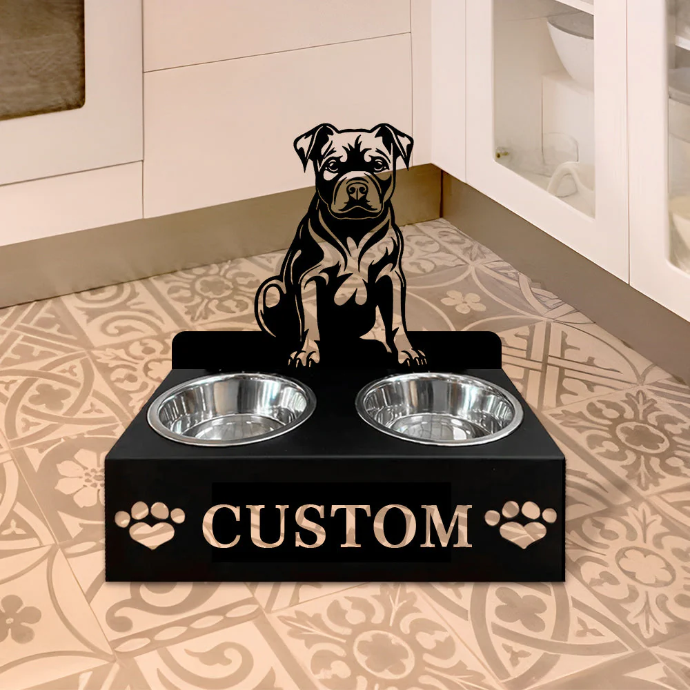 Nom Personnalisé pour Staffordshire Bull Terrier Porte-Gamelle pour Animaux - Image 6