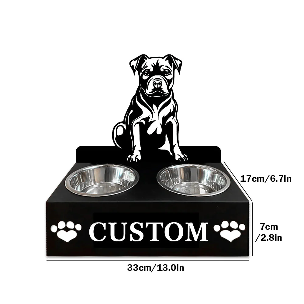 Nom Personnalisé pour Staffordshire Bull Terrier Porte-Gamelle pour Animaux - Image 7
