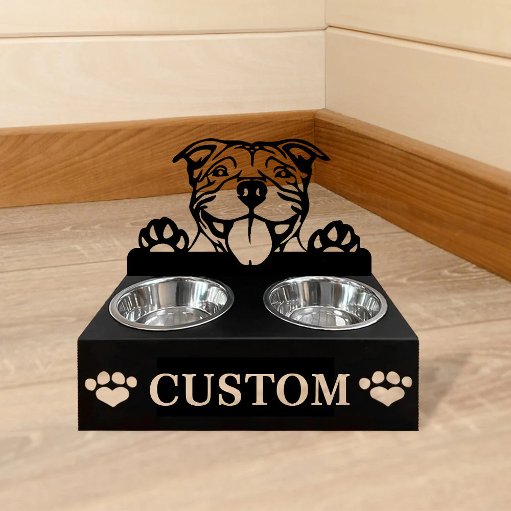Nom Personnalisé pour Staffordshire Bull Terrier Porte-Gamelle pour Animaux - Image 6
