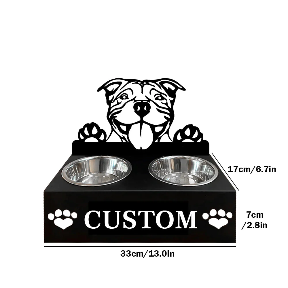 Nom Personnalisé pour Staffordshire Bull Terrier Porte-Gamelle pour Animaux - Image 7