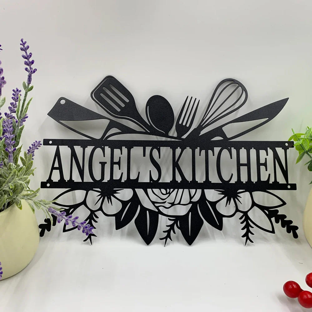 Nom Salle à Manger Personnalisé Plaque Personnalisée en Métal Décoratif Mural