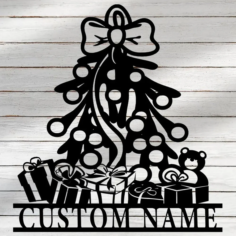 Nom Sapin de Noël Plaque Personnalisée en Métal Décoratif Mural - Image 4