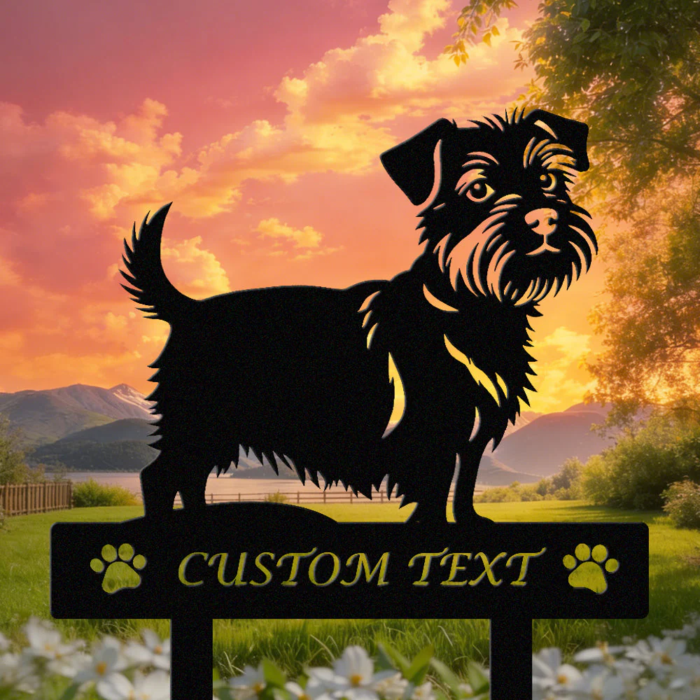 Norfolk Terrier Silhouette de Chien Personnalisée Piquet de Jardin en Métal - Image 2
