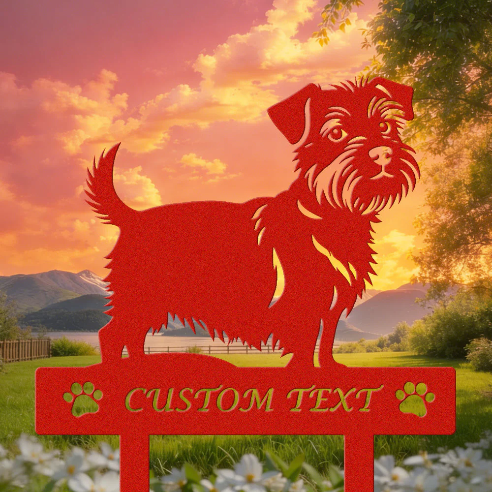 Norfolk Terrier Silhouette de Chien Personnalisée Piquet de Jardin en Métal - Image 3