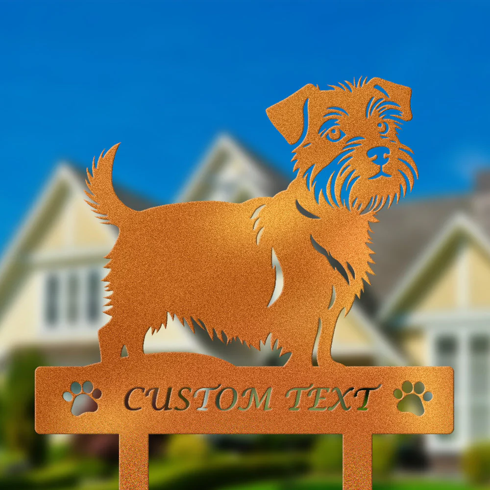 Norfolk Terrier Silhouette de Chien Personnalisée Piquet de Jardin en Métal - Image 4