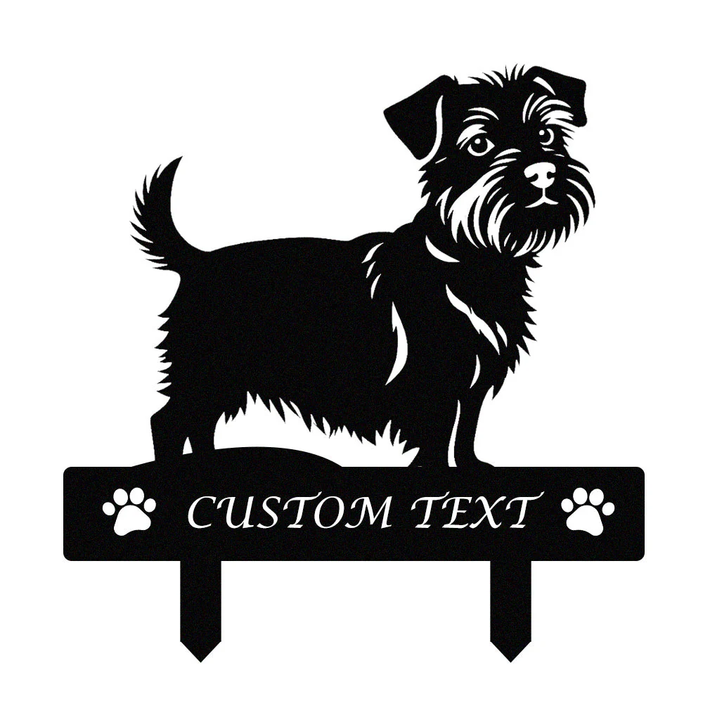 Norfolk Terrier Silhouette de Chien Personnalisée Piquet de Jardin en Métal - Image 9