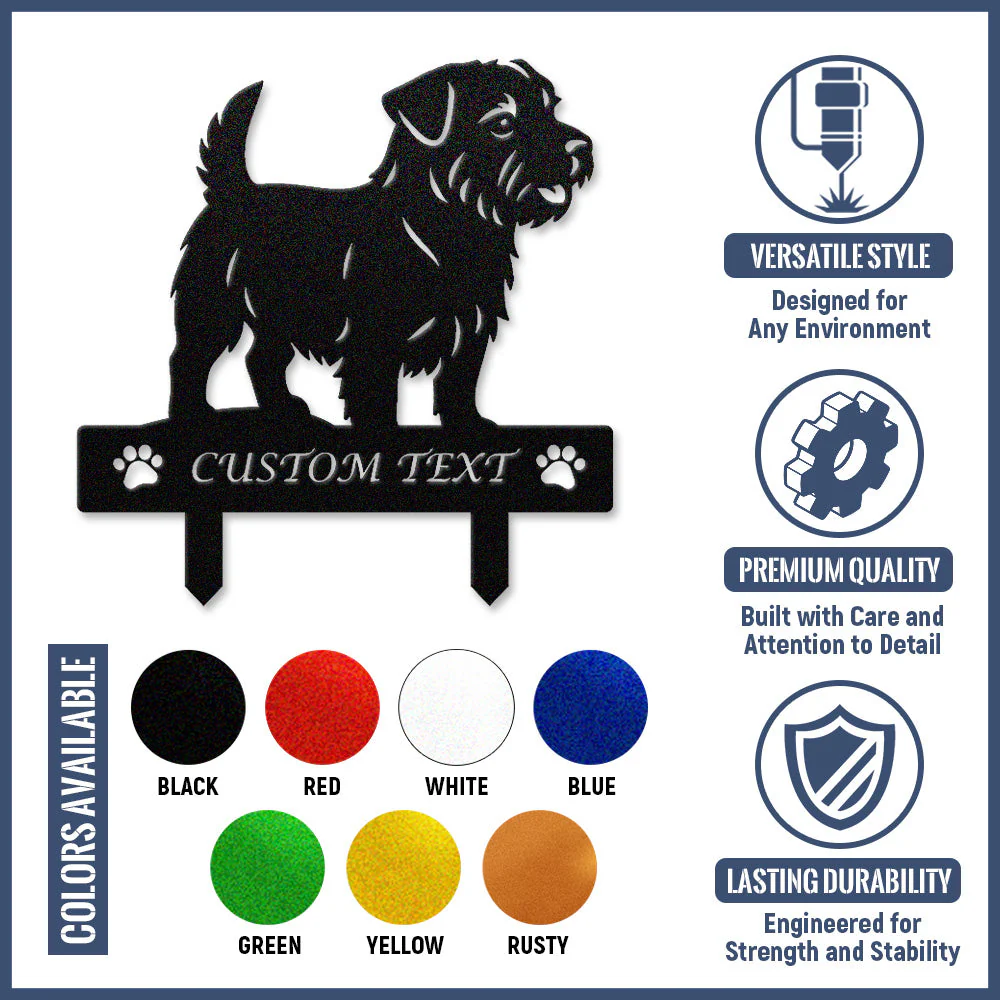 Norfolk Terrier Silhouette de Chien Personnalisée Piquet de Jardin en Métal - Image 10