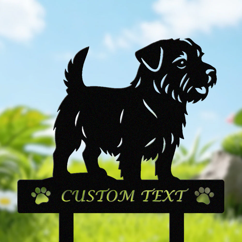 Norfolk Terrier Silhouette de Chien Personnalisée Piquet de Jardin en Métal - Image 2