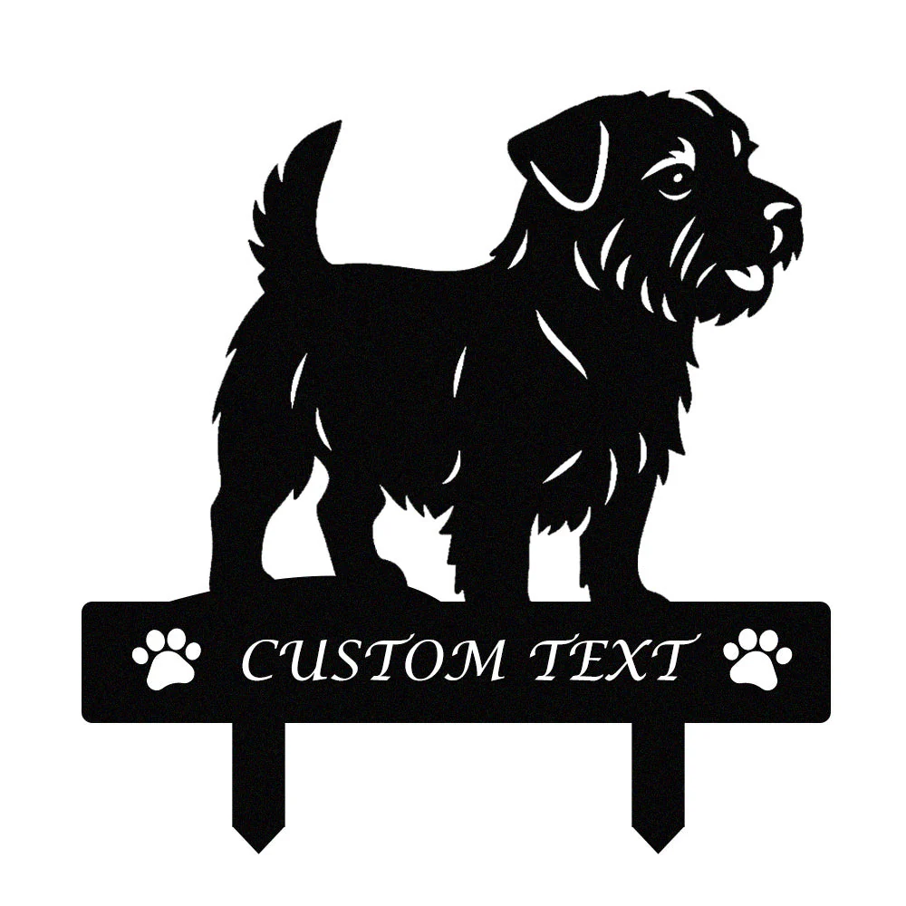 Norfolk Terrier Silhouette de Chien Personnalisée Piquet de Jardin en Métal - Image 9